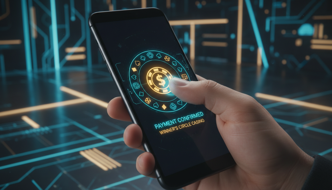 Smartphone user authenticating a payment via fingerprint sensor for an online casino