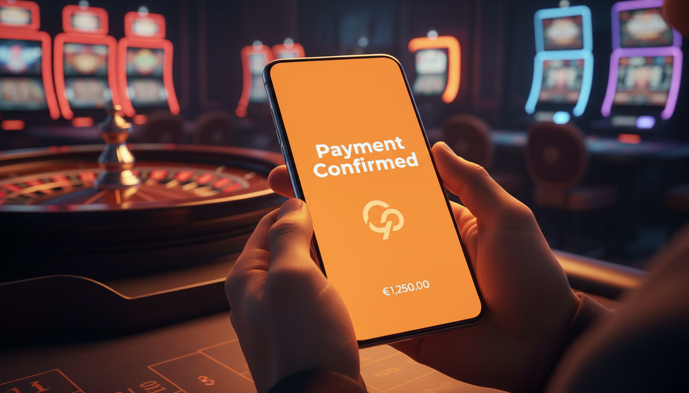 User interacting with MuchBetter app to confirm casino deposit